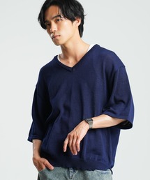 En serio TOKYO | 接触冷感V首半袖ニット(ニット/セーター)