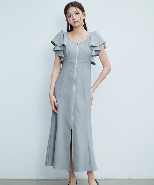 DRESS PLUS(ドレスプラス)の「フロントジップロングワンピース(ワンピース・レディース・ブラック/グレー/ベージュ・S/M/L)」の2枚目の写真