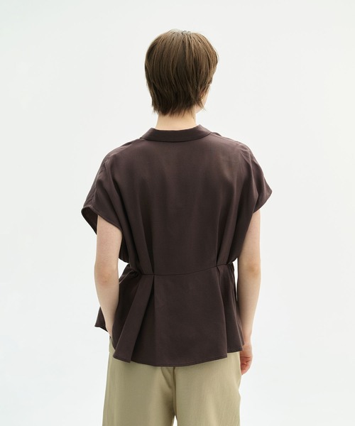 N.O.R.C(ノーク)の「セルロースリネンブレンドウエストタックブラウス(シャツ/ブラウス・レディース・ブラウン/オフホワイト/ブラック・フリー)」の19枚目の写真