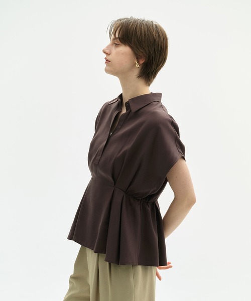 N.O.R.C(ノーク)の「セルロースリネンブレンドウエストタックブラウス(シャツ/ブラウス・レディース・ブラウン/オフホワイト/ブラック・フリー)」の20枚目の写真