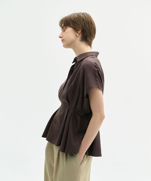 N.O.R.C(ノーク)の「セルロースリネンブレンドウエストタックブラウス(シャツ/ブラウス・レディース・ブラウン/オフホワイト/ブラック・フリー)」の21枚目の写真
