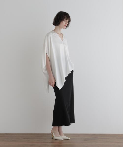 LE PHIL(ルフィル)の「◆キュプラジャージプルオーバー(Tシャツ/カットソー・レディース・ブラック/ブラウン/ホワイト・F)」の6枚目の写真