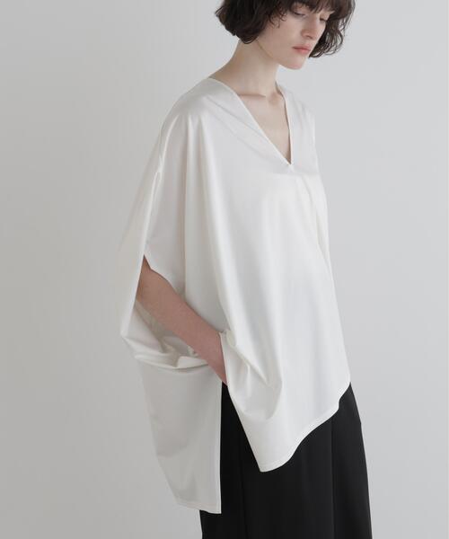 LE PHIL(ルフィル)の「◆キュプラジャージプルオーバー(Tシャツ/カットソー・レディース・ブラック/ブラウン/ホワイト・F)」の2枚目の写真