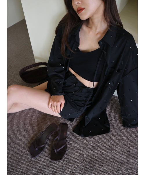 TRUNC(トランクエイティーエイト)の「Dot Print Tie Oversized Shirt / ドットプリントタイオーバーシャツ(シャツ/ブラウス・レディース・ブラック・FREE)」の12枚目の写真