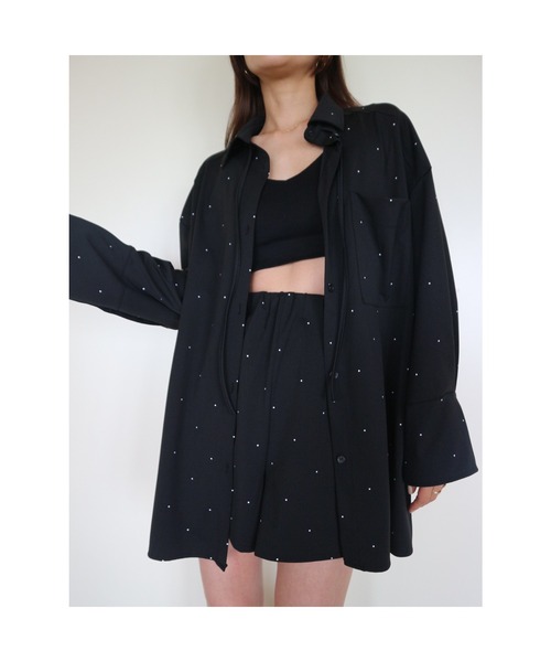 TRUNC(トランクエイティーエイト)の「Dot Print Tie Oversized Shirt / ドットプリントタイオーバーシャツ(シャツ/ブラウス・レディース・ブラック・FREE)」の16枚目の写真