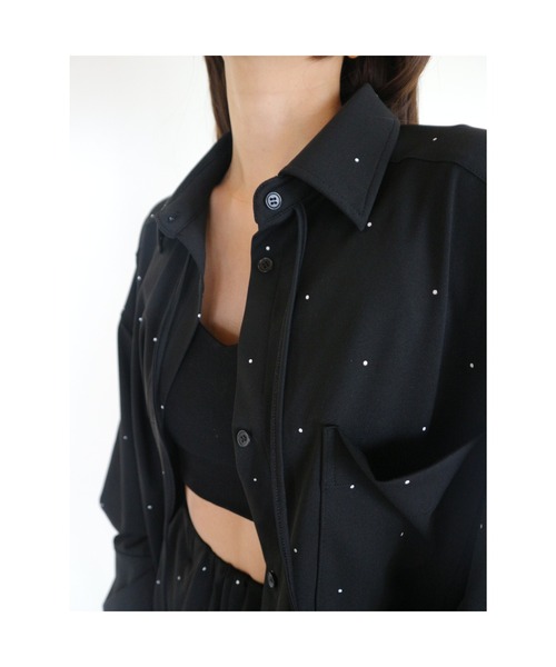 TRUNC(トランクエイティーエイト)の「Dot Print Tie Oversized Shirt / ドットプリントタイオーバーシャツ(シャツ/ブラウス・レディース・ブラック・FREE)」の17枚目の写真
