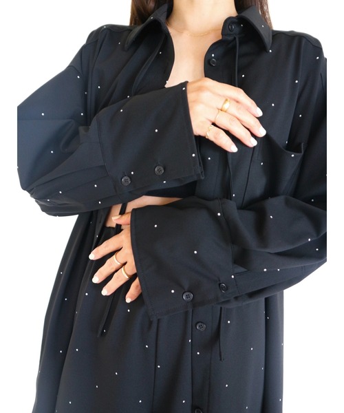 TRUNC(トランクエイティーエイト)の「Dot Print Tie Oversized Shirt / ドットプリントタイオーバーシャツ(シャツ/ブラウス・レディース・ブラック・FREE)」の18枚目の写真