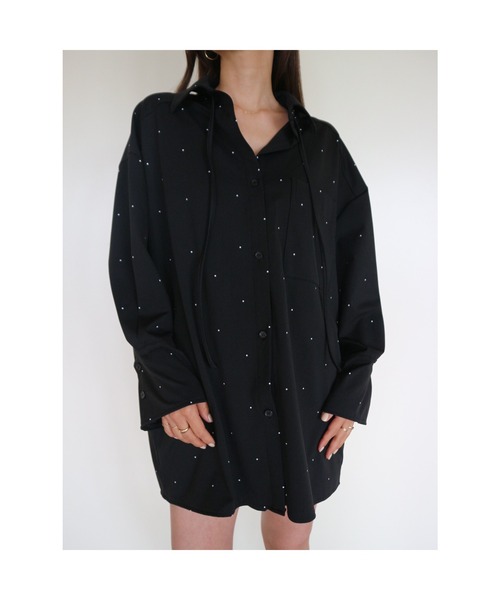 TRUNC(トランクエイティーエイト)の「Dot Print Tie Oversized Shirt / ドットプリントタイオーバーシャツ(シャツ/ブラウス・レディース・ブラック・FREE)」の19枚目の写真