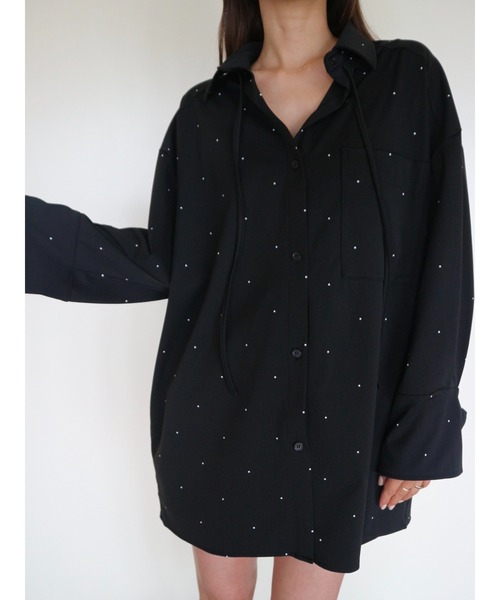 TRUNC(トランクエイティーエイト)の「Dot Print Tie Oversized Shirt / ドットプリントタイオーバーシャツ(シャツ/ブラウス・レディース・ブラック・FREE)」の20枚目の写真