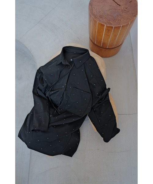 TRUNC(トランクエイティーエイト)の「Dot Print Tie Oversized Shirt / ドットプリントタイオーバーシャツ(シャツ/ブラウス・レディース・ブラック・FREE)」の21枚目の写真