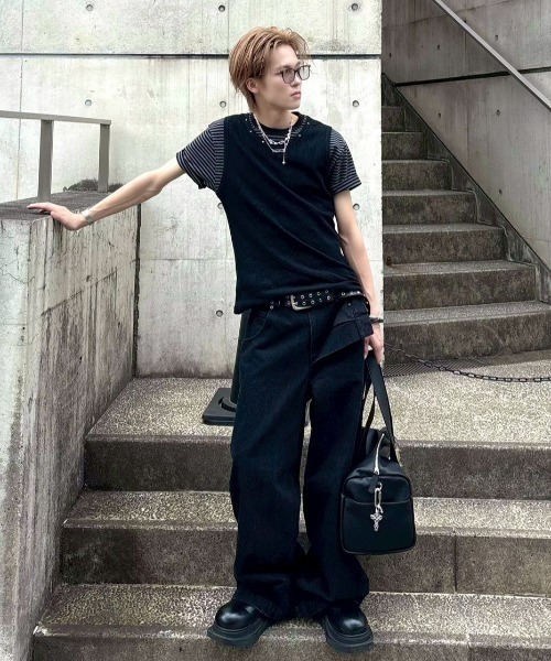 Never mind the XU / Chikashitsu+(ネバーマインド ザ エックスユー / チカシツプラス)の「【nmtc+】Studded Rib Tank Top / 【エヌエムティーシープラス】スタッズリブタンクトップ(タンクトップ・メンズ・ブラック/ホワイト/グレー・ONE SIZE)」の7枚目の写真