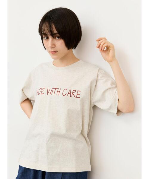Samansa Mos2(サマンサ モスモス)の「【接触冷感】ロゴアソートプリントTシャツ(Tシャツ/カットソー・レディース・グリーン/オフホワイト/チャコールグレー/グレー・F)」の1枚目の写真