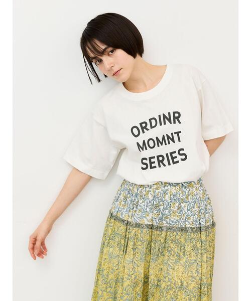 Samansa Mos2(サマンサ モスモス)の「【接触冷感】ロゴアソートプリントTシャツ(Tシャツ/カットソー・レディース・グリーン/オフホワイト/チャコールグレー/グレー・F)」の2枚目の写真