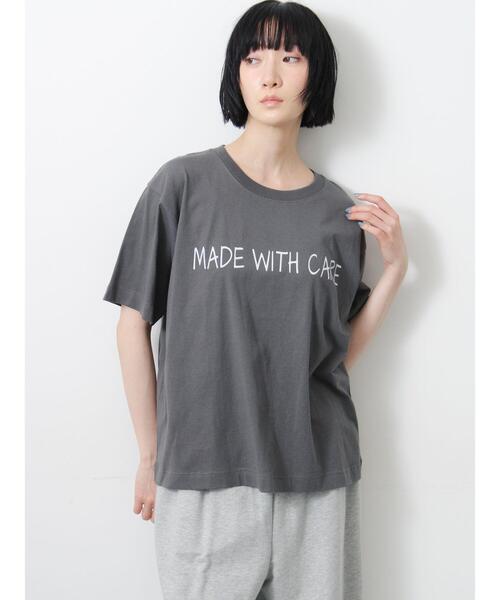 Samansa Mos2(サマンサ モスモス)の「【接触冷感】ロゴアソートプリントTシャツ(Tシャツ/カットソー・レディース・グリーン/オフホワイト/チャコールグレー/グレー・F)」の3枚目の写真
