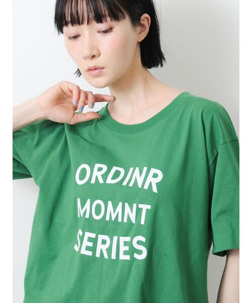 Samansa Mos2(サマンサ モスモス)の「【接触冷感】ロゴアソートプリントTシャツ(Tシャツ/カットソー・レディース・グリーン/オフホワイト/チャコールグレー/グレー・F)」の4枚目の写真