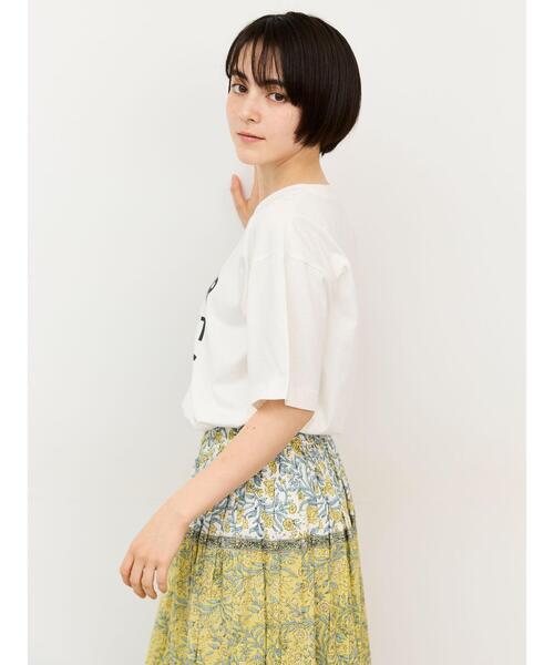Samansa Mos2(サマンサ モスモス)の「【接触冷感】ロゴアソートプリントTシャツ(Tシャツ/カットソー・レディース・グリーン/オフホワイト/チャコールグレー/グレー・F)」の11枚目の写真