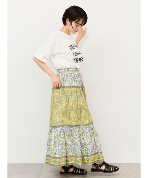 Samansa Mos2(サマンサ モスモス)の「【接触冷感】ロゴアソートプリントTシャツ(Tシャツ/カットソー・レディース・グリーン/オフホワイト/チャコールグレー/グレー・F)」の18枚目の写真