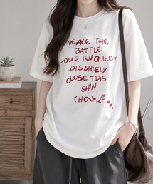 メッセージロゴプリントTシャツ