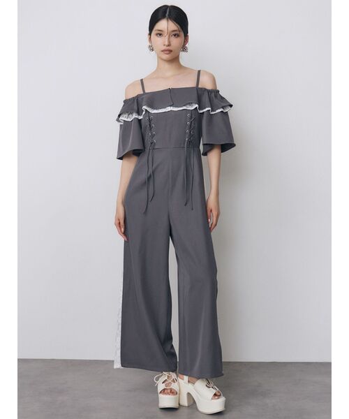 MURUA(ムルーア)の「【WEB限定】2WAYレースアップオールインワン 夏服(つなぎ/オールインワン・レディース・ブラック/グレー・FREE)」の21枚目の写真