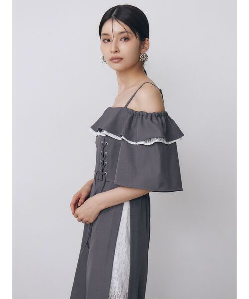 MURUA（ムルーア）の「【WEB限定】2WAYレースアップオールインワン　夏服（つなぎ/オールインワン・レディース・ブラック/グレー・FREE）」の19枚目の写真