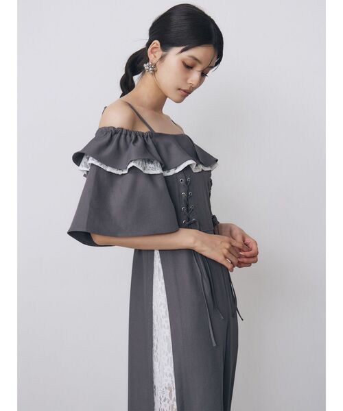 MURUA（ムルーア）の「【WEB限定】2WAYレースアップオールインワン　夏服（つなぎ/オールインワン・レディース・ブラック/グレー・FREE）」の18枚目の写真
