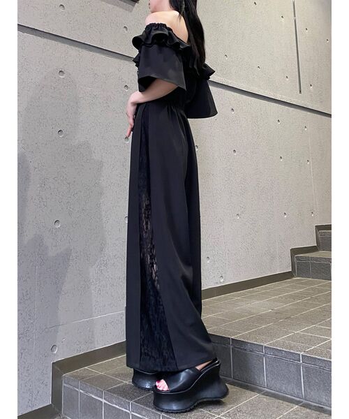 MURUA（ムルーア）の「【WEB限定】2WAYレースアップオールインワン　夏服（つなぎ/オールインワン・レディース・ブラック/グレー・FREE）」の11枚目の写真