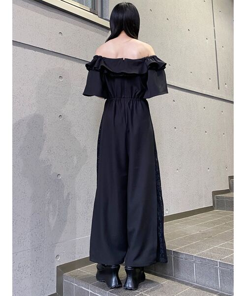 MURUA（ムルーア）の「【WEB限定】2WAYレースアップオールインワン　夏服（つなぎ/オールインワン・レディース・ブラック/グレー・FREE）」の10枚目の写真