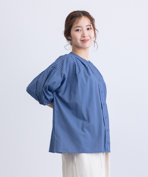 MARAI(マーライ)の「7分袖タックブラウス コットン100%(シャツ/ブラウス・レディース・ブラック/ブルー/アイボリー・フリー)」の21枚目の写真