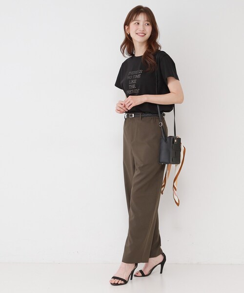 COUP DE CHANCE(クードシャンス)の「【接触冷感/抗菌防臭/消臭/UVカット】半袖ロゴTシャツ(Tシャツ/カットソー・レディース・ブラック/ホワイト・34/38)」の9枚目の写真