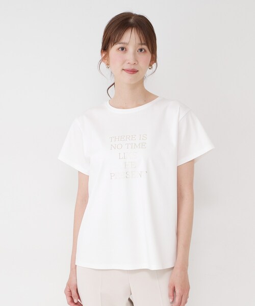 COUP DE CHANCE(クードシャンス)の「【接触冷感/抗菌防臭/消臭/UVカット】半袖ロゴTシャツ(Tシャツ/カットソー・レディース・ブラック/ホワイト・34/38)」の11枚目の写真