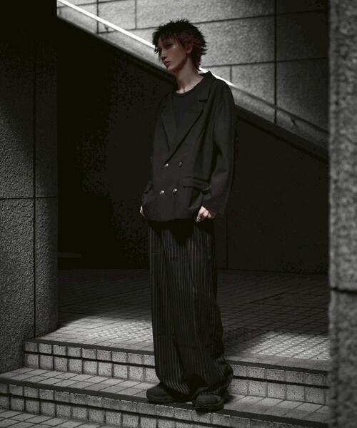 gibous（ギボス）の「gibous/ギボス/striped baggy pants（その他パンツ・レディース・ブラック・M/S/L）」の4枚目の写真