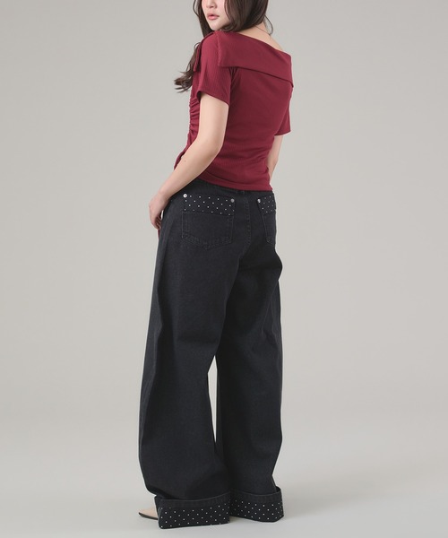 apres jour mignon(アプレジュールミニョン)の「ドロスト2WAYTOPS(Tシャツ/カットソー・レディース・ボルドー/ブラック/チャコールグレー・LARGE/フリー)」の20枚目の写真