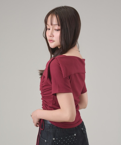 apres jour mignon(アプレジュールミニョン)の「ドロスト2WAYTOPS(Tシャツ/カットソー・レディース・ボルドー/ブラック/チャコールグレー・LARGE/フリー)」の19枚目の写真