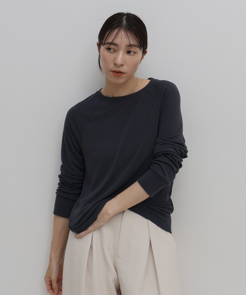 select MOCA(セレクトモカ)の「シンプルラグランスリーブカットソー(Tシャツ/カットソー・レディース・チャコールグレー/グレー/ブラック・FREE)」の3枚目の写真