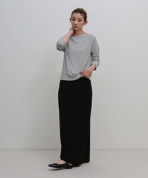 select MOCA(セレクトモカ)の「シンプルラグランスリーブカットソー(Tシャツ/カットソー・レディース・チャコールグレー/グレー/ブラック・FREE)」の4枚目の写真
