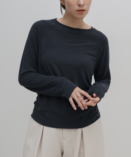 select MOCA(セレクトモカ)の「シンプルラグランスリーブカットソー(Tシャツ/カットソー・レディース・チャコールグレー/グレー/ブラック・FREE)」の16枚目の写真
