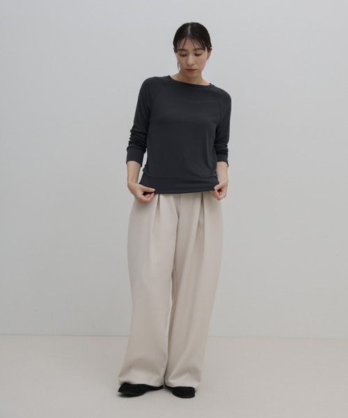 select MOCA(セレクトモカ)の「シンプルラグランスリーブカットソー(Tシャツ/カットソー・レディース・チャコールグレー/グレー/ブラック・FREE)」の5枚目の写真