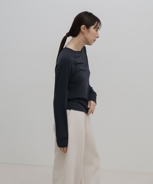 select MOCA(セレクトモカ)の「シンプルラグランスリーブカットソー(Tシャツ/カットソー・レディース・チャコールグレー/グレー/ブラック・FREE)」の17枚目の写真