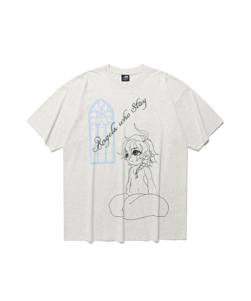 NICE GHOST CLUB（ナイスゴーストクラブ）の「NICEGHOSTCLUB STAYING ANGELS BIG BIG TEE_OATMEAL(NG2GMUT546F)（Tシャツ/カットソー・レディース・オートミール・F）」の7枚目の写真