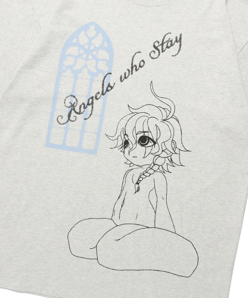 NICE GHOST CLUB（ナイスゴーストクラブ）の「NICEGHOSTCLUB STAYING ANGELS BIG BIG TEE_OATMEAL(NG2GMUT546F)（Tシャツ/カットソー・レディース・オートミール・F）」の4枚目の写真