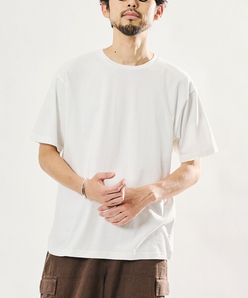 FREAK'S STORE（フリークスストア）の「シアー サマーニットポロシャツ＆コットンTシャツ レイヤードセット/アンサンブル（ポロシャツ・メンズ・ライトグレー/ブラック/ブラウン/ブルーグリーン・LARGE/MEDIUM）」の17枚目の写真