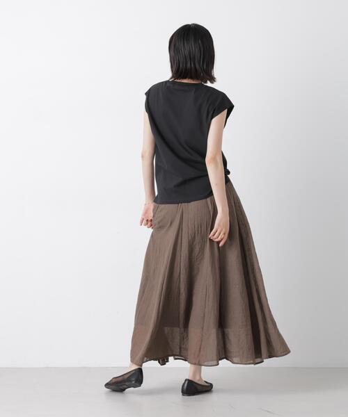 NANO universe(ナノユニバース)の「気化冷却機能 ノースリーブクルーネックトップス(Tシャツ/カットソー・レディース・ホワイト/ブラック/ベージュ・FREE)」の10枚目の写真