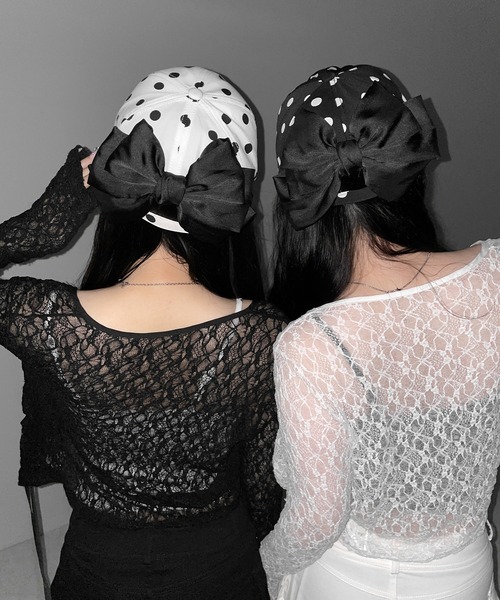 me+em select(ミームセレクト)の「【 3color 】ドットレースフロントリボンキャミソール / Dot lace front ribbon camisole※※(キャミソール・レディース・ブラック/ホワイト/グレー・FREE)」の20枚目の写真