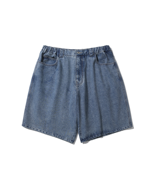 ANGLAN(アングラン)の「Denim Baggy Half Pants - Washed Blue(デニムパンツ・メンズ・その他・1/2)」の1枚目の写真