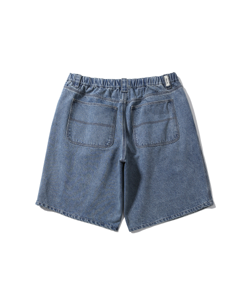 ANGLAN(アングラン)の「Denim Baggy Half Pants - Washed Blue(デニムパンツ・メンズ・その他・1/2)」の2枚目の写真