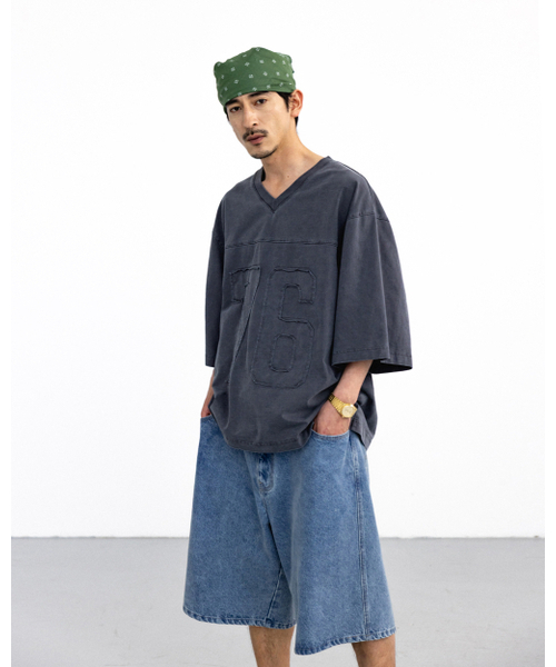ANGLAN(アングラン)の「Denim Baggy Half Pants - Washed Blue(デニムパンツ・メンズ・その他・1/2)」の5枚目の写真