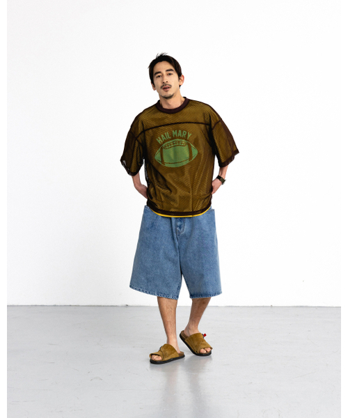 ANGLAN(アングラン)の「Denim Baggy Half Pants - Washed Blue(デニムパンツ・メンズ・その他・1/2)」の6枚目の写真