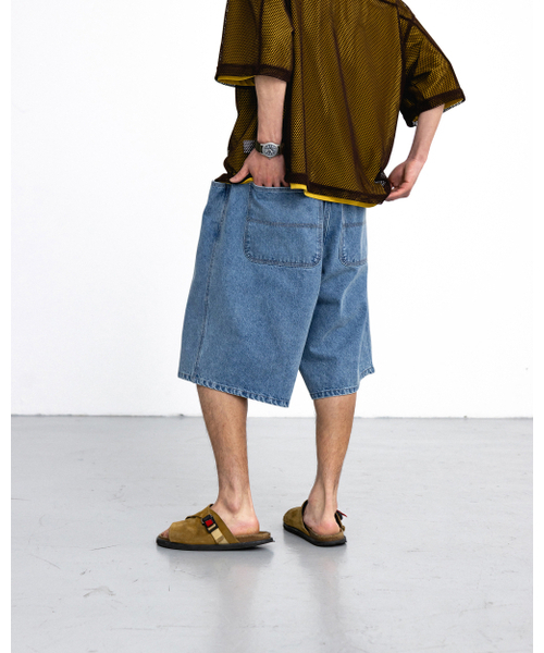 ANGLAN(アングラン)の「Denim Baggy Half Pants - Washed Blue(デニムパンツ・メンズ・その他・1/2)」の8枚目の写真