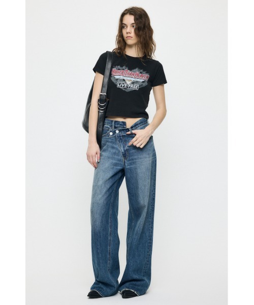 MOUSSY(マウジー)の「COMPACT ROCK Tシャツ(Tシャツ/カットソー・レディース・ライトブラック/ホワイト/レッド・FREE)」の6枚目の写真