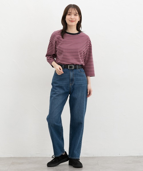 Honeys(ハニーズ)の「【UVカット】コットン7分袖Tシャツ(Tシャツ/カットソー・レディース・杢グレー/ピンク系その他2/ブラウン系その他2/グリーン系その他2/ブルー系その他3/ブラック・S/M/LL/L)」の12枚目の写真